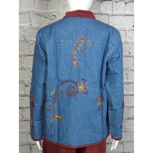 Vintage Denim & Co Women Small 2 pc set slacks and Embroidered Jean Jacket New - Picture 6 of 15